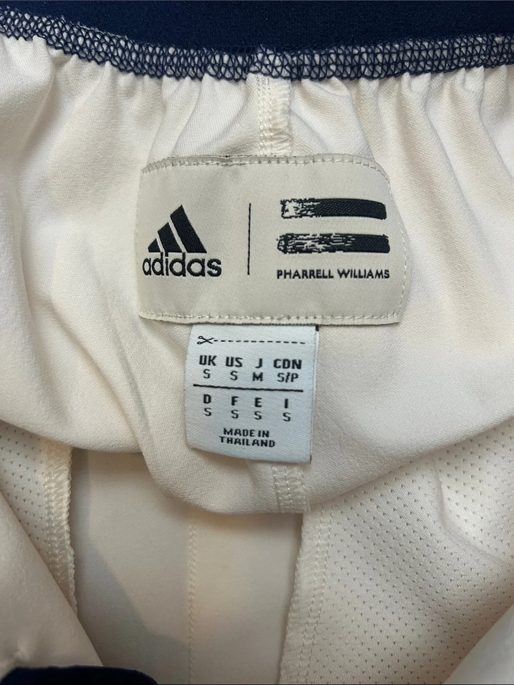 adidas Men’s Cream Athletic Shorts with Navy, Blue and Gold Panels